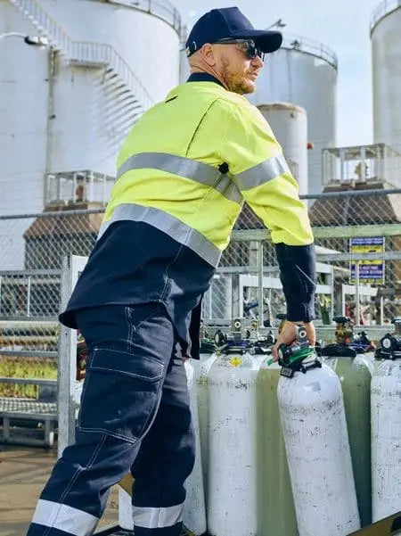 Bisley Workwear Apex 185 Taped Hi Vis Fire Retardant Ripstop Vented Shirt BS8438T - Flash Uniforms